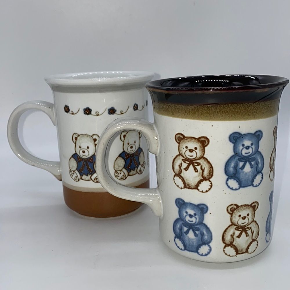 2 Otigiri Teddy Bear Tea Cup Mugs